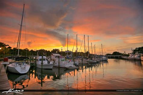 Make lifelong family memories at this enchanting waterfront garden property. New Smyrna Beach Boat Dock Marina Sunset at the Bay | HDR ...