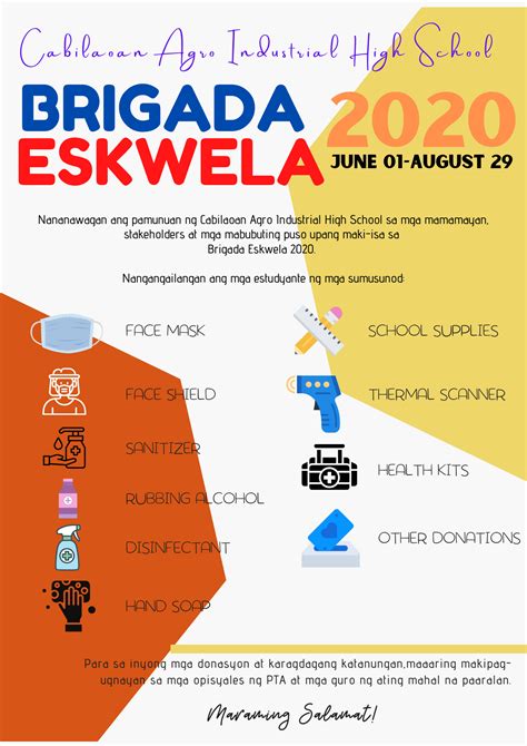 Brigada Eskwela 2020 Portfolio Schedule Facebook Posts Social Media