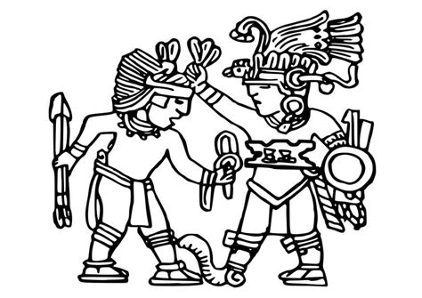 Dibujo Para Colorear Murales Aztecas Dibujos Para Imprimir Gratis