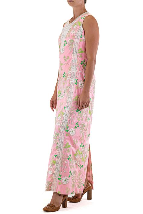 1960s Lilly Pulitzer Pink Green With Lace Dress For Sale At 1stdibs