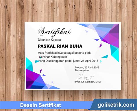 Certificate templates can be used in offices for achievement awards and schools or colleges for participation, gifts, etc. Download Template Sertifikat Gratis Bisa Edit Format Docx ...