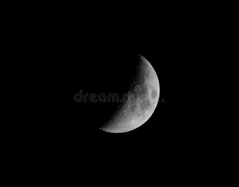 Beautiful Shot Of The Half Moon In The Night Sky Stock Image Image Of
