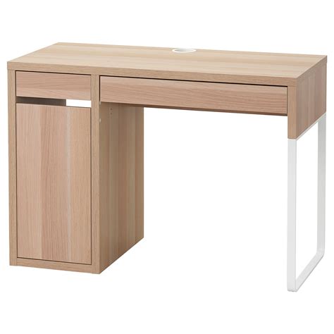 Micke Desk White Stained Oak Effect 105x50 Cm Ikea Belgium