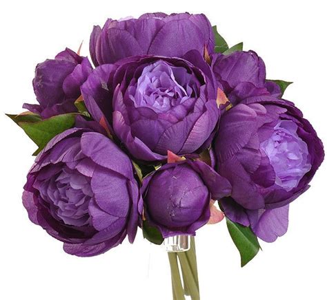 silk flower bouquet peony bouquet in purple color peony bridesmaid bouquet purple bouquets