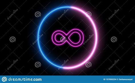 Neon Symbol Of Infinity Inside Swirling Round Stock Illustration ...