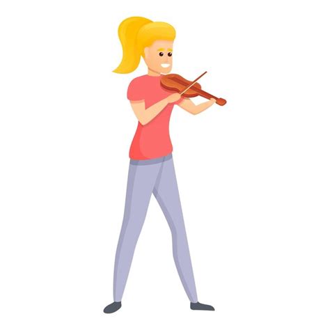 Premium Vector Girl Violinist Icon Cartoon Of Girl Violinist Vector