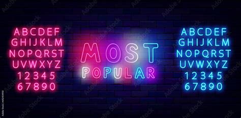Most Popular Neon Template Shiny Pink And Blue Alphabet Colorful