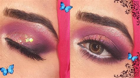 Vibrant Pink And Purple Cut Crease Eye Makeup Tutorial Colorful