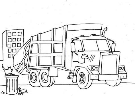 39+ garbage truck coloring pages for printing and coloring. Garbage Truck Semi Truck Coloring Page | Truck coloring ...