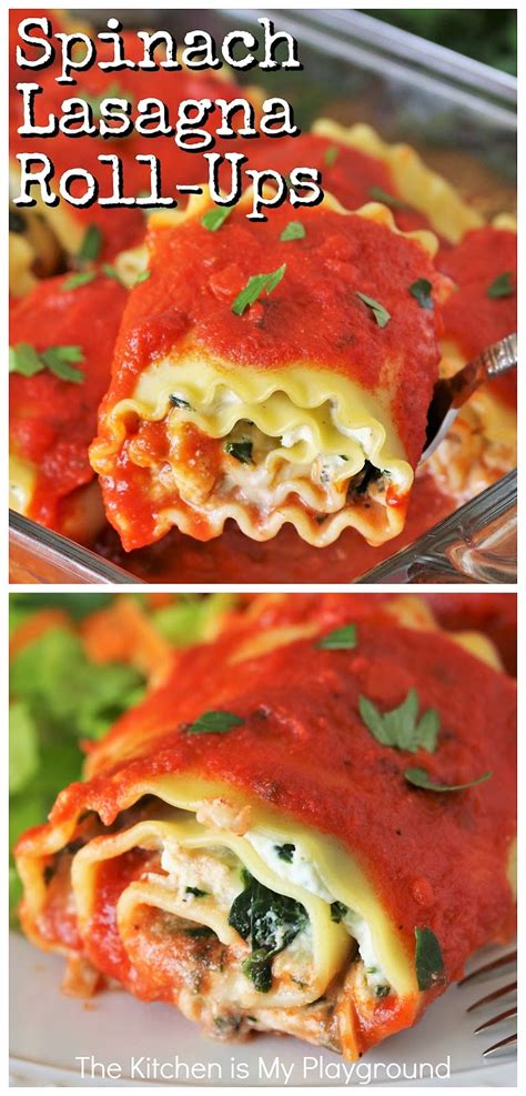 Spinach Lasagna Roll Ups With Fresh Spinach Red Velvet