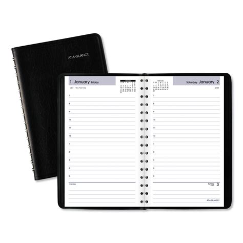 Dayminder Daily Appointment Book 8 X 5 Black Cover 12 Month Jan To