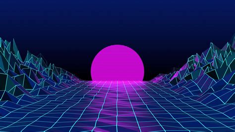 Free Download Retrowave Neon Digital Art Retro Style Sky Sun 80s Neon