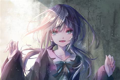 Crying Anime Girl While Smiling Wallpapers Wallpaper Cave