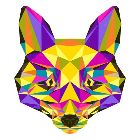 Premium Vector Polygonal Triangle Geometric Fox Portrait Isolated On