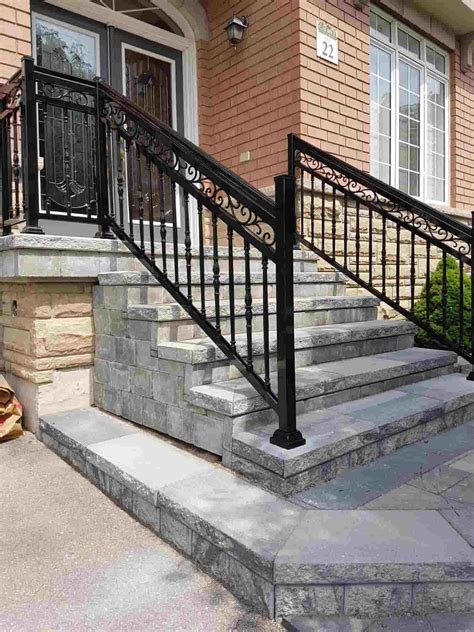 Metal Outdoor Step Railing Modern Stair Railings And Handrails Toronto
