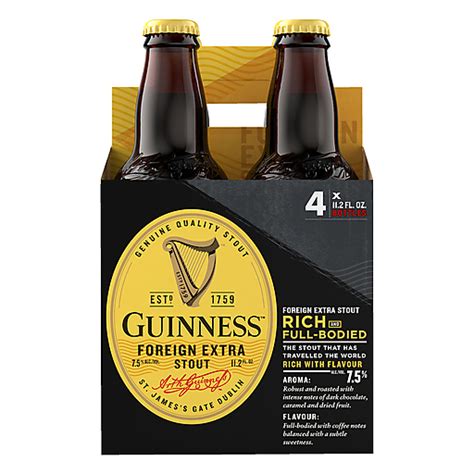 Guinness Foreign Extra Stout Beer 4 Ea Beer Valli Produce