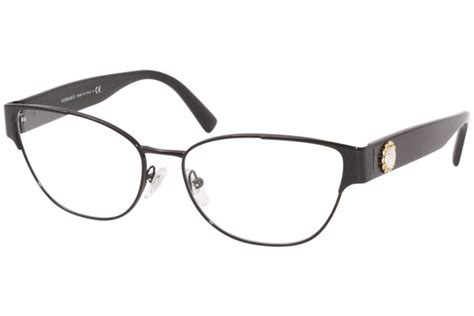 versace women s ve1267b 1433 gold black full rim eyeglasses optical frame 55mm