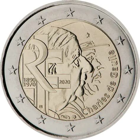 France 2 Euro Coin Charles De Gaulle 2020 Proof Euro Coinstv