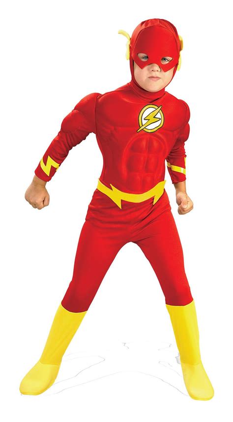 Flash Muscle Chest Child Costume Red Bodysuit Superhero Justice League
