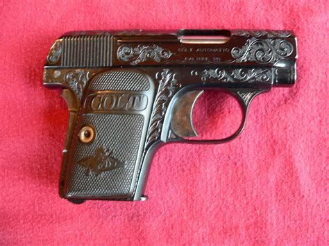 Colt Model 1908 Vest Pocket Cal 25 Acp Engraved Semi Automatic Pistol