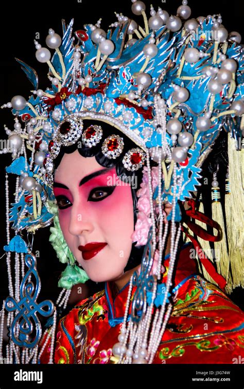 Chinese Opera Star In Traditional Costume And Makeup Beijing Stock