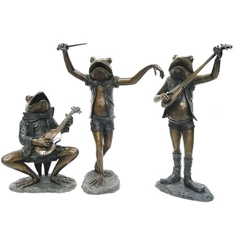 Musical Frog Trio Bronze Statue Bronze Ktth141