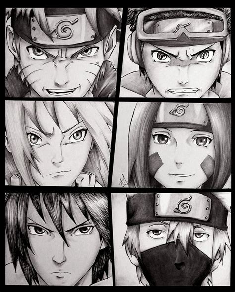 Gambar Sketsa Naruto Dan Sasuke Menggambar Team 7 Naruto Sasuke