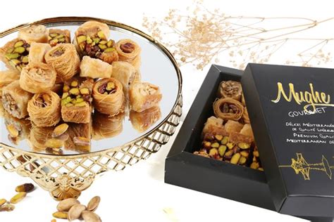 Dry fruit gift box near me. Mughe Turkish Baklava Sampler Gift Box