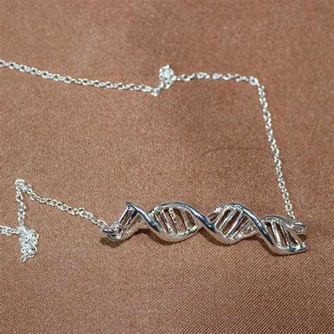 Silver Dna Necklace Etsy