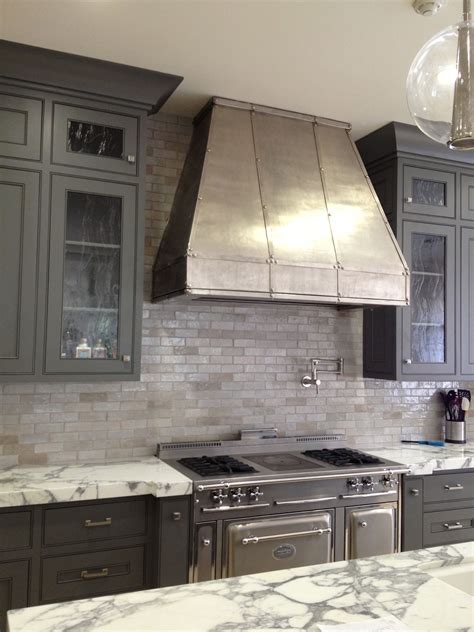 Love The Zinc Hood The Moroccan Tiles And The Gray Cabinetry Design