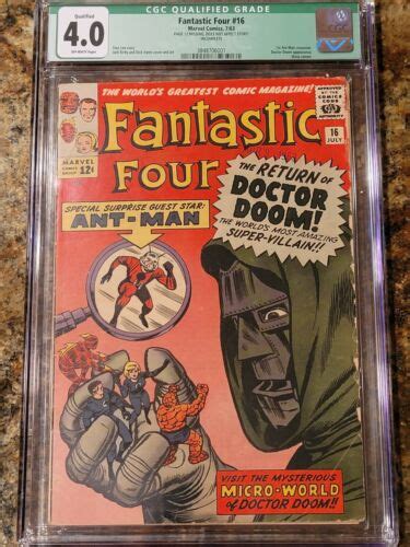 1963 Marvel Comics Fantastic Four 16 Cgc 40 Doctor Doom 4th Cover