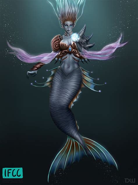 Artstation Blue Siren Queen Dyana Wang Mermaid Pictures Beautiful Mermaids Horror Monsters