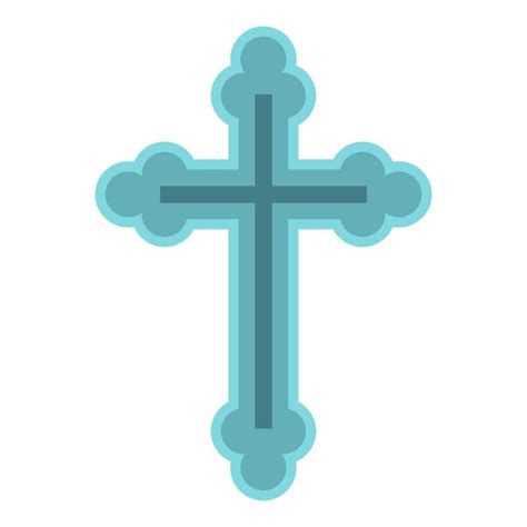 Christian Cross Icon Flat Style Cross Christianity Icon Png And