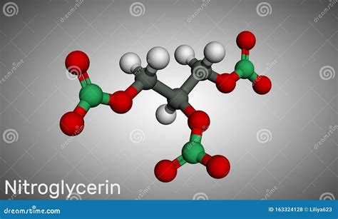 Molecule Of Glyceryl Trinitrate Molecular Model Science Related 3d