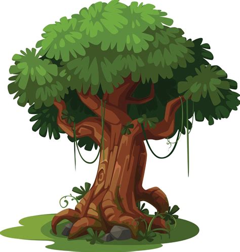 Beautiful Tree Jungle Theme Vector Illustrator Vector Art At