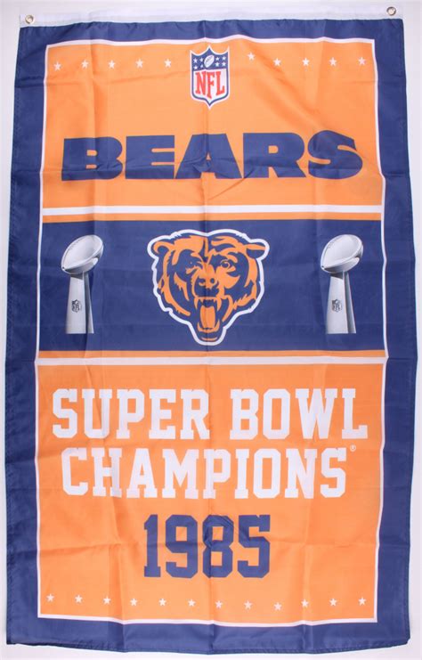 Chicago Bears 33x58 1985 Super Bowl Champions Flag Pristine Auction