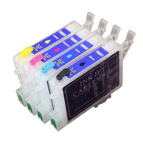 4 Colorsset T0551 T0552 T0553 T0554 Refillable Ink Cartridge For Epson