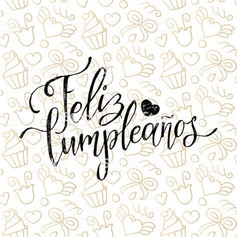 Vector Feliz Cumpleanos Translated Happy Birthday Lettering Design