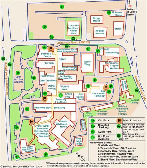 General Map Of Bedford Hospital