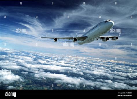 Airbus A340 Above The Clouds Stock Photo Alamy