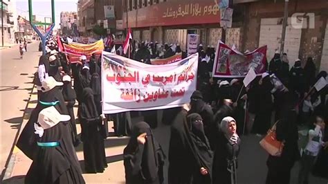 mulheres protestam contra ações da arábia saudita no iêmen Últimas notícias g1