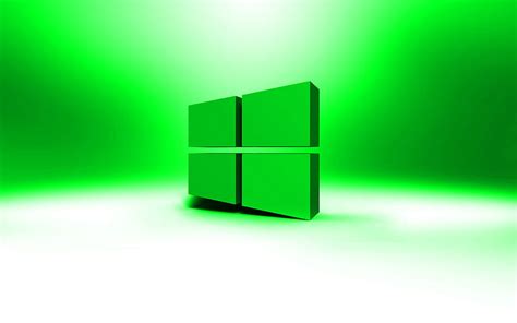 Download Wallpapers 4k Windows 10 Green Logo Minimal