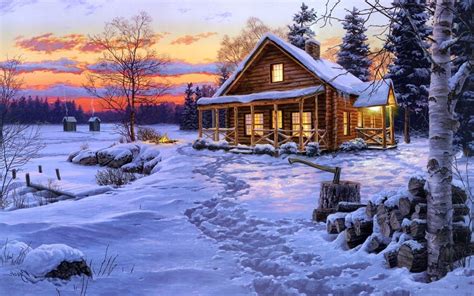 Download Log Cabin Wallpaper Free 1 Winter Cabin Snowy Cabin Winter