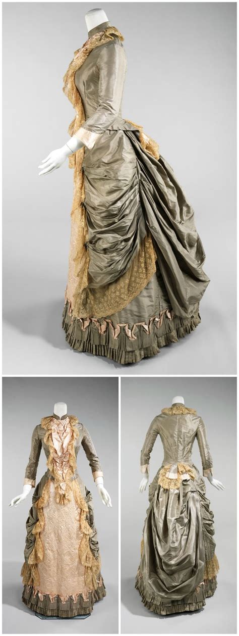 1880 American Silk Victorian Style Clothing