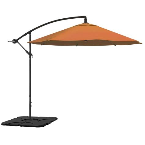 Pure Garden 10 Ft Offset Cantilever Umbrella With Square Base In