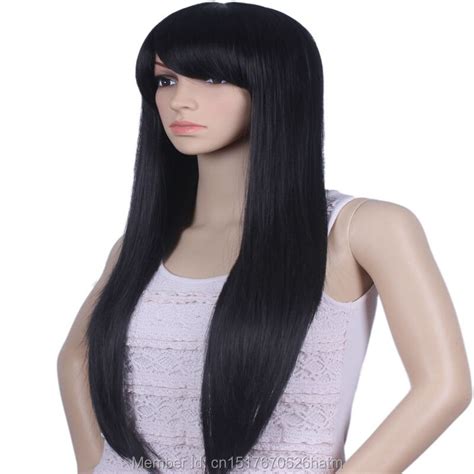 Long Stright Wig For Women Brown Hair Wig With A Bang Celebrity Wigs