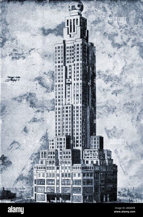 Art Deco Architecture Drawing High Resolution Stock Photography And
