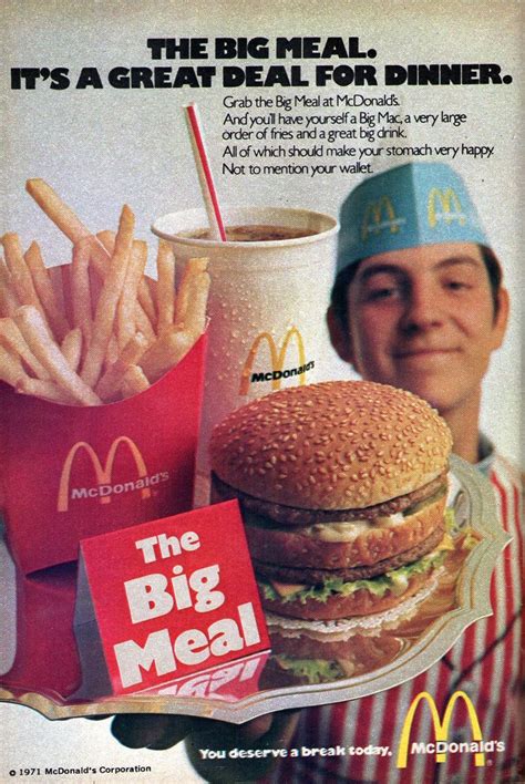 you deserve a break today 1960s 1980s mcdonald s history in advertising flashbak food ads