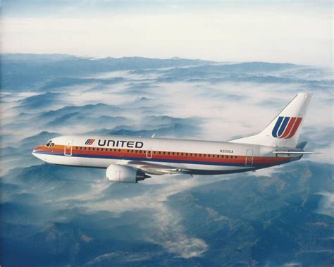 B 737 300 United In Flight In 2023 Boeing Aircraft Vintage Aircraft