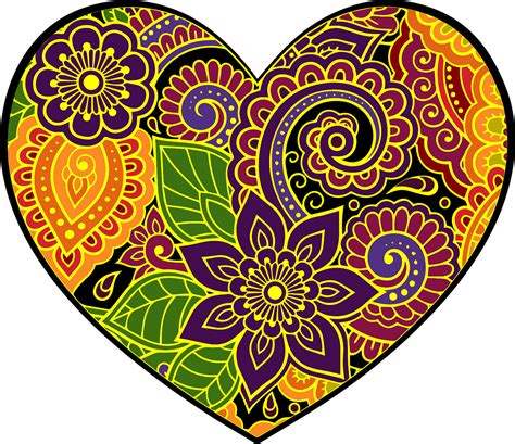 Heart Flowers Colorful Free Vector Graphic On Pixabay